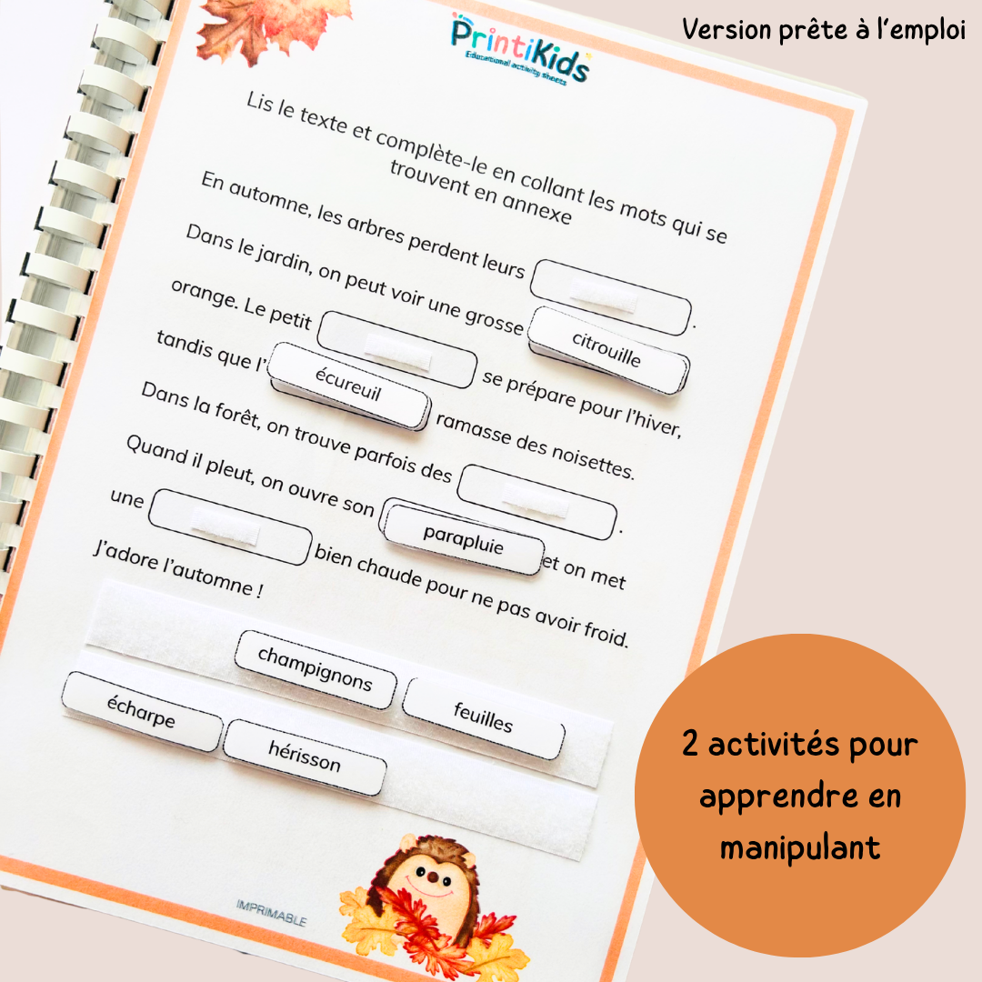 Pack activités automne – Pack de 20 fiches ludiques et éducatives - CP CE1