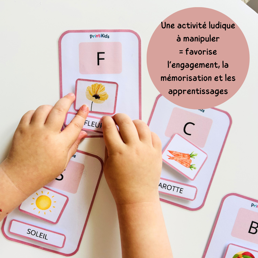 Jeu d’association alphabet – Lettres, images et premiers mots - MS-GS-CP