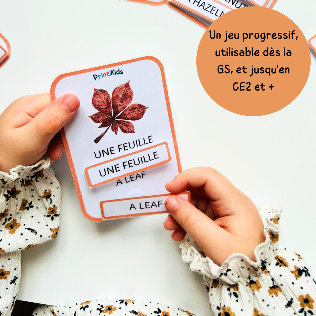 🇫🇷🇬🇧 Cartes de vocabulaire bilingues français anglais – Automne – GS CP CE1