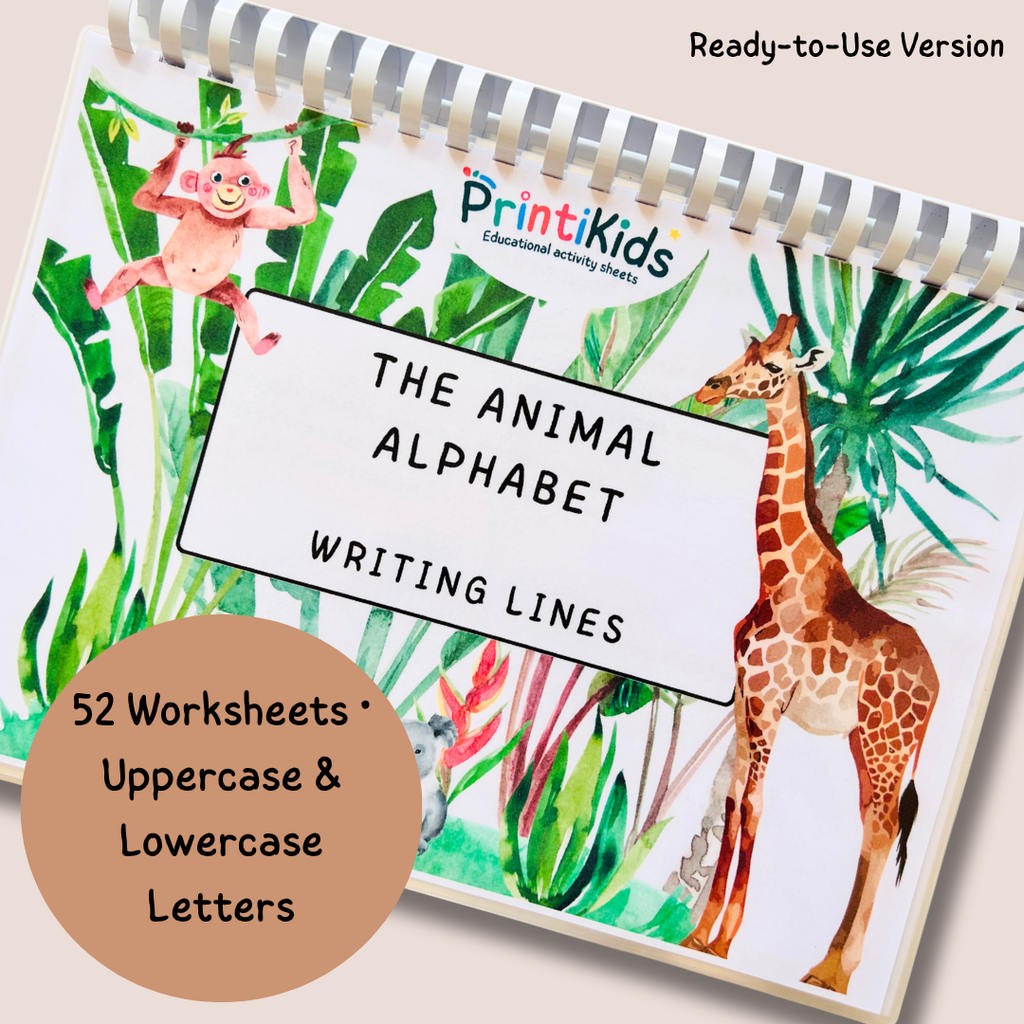 Animal Alphabet Handwriting Practice Worksheets A–Z Printable PDF – Pre-K Kindergarten Grade 1