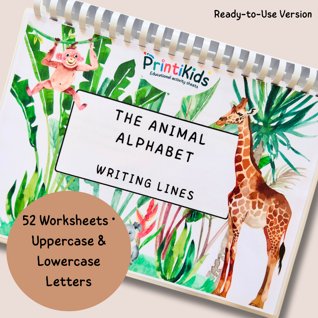 Animal Alphabet Handwriting Practice Worksheets A–Z Printable PDF – Pre-K Kindergarten Grade 1