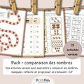 Pack comparaison de nombres – Activités progressives à imprimer - CP