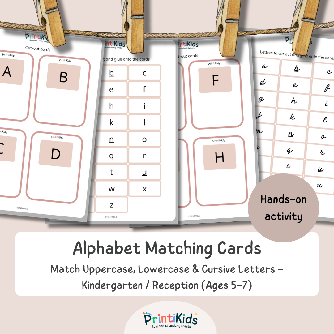 Uppercase, Lowercase & Cursive Letter Matching Activity – Kindergarten & Grade 1