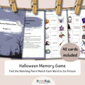 Halloween Memory Game – Reading & Vocabulary – Grade 1–2