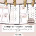 Activité d’association des lettres majuscules, minuscules et cursives pour enfants – GS CP