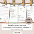 Pack lecture écriture à imprimer – 20 activités progressives de lecture et compréhension - CP