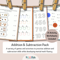 Addition and Subtraction Worksheets Pack – Fun Math Activities for Grade 1–2