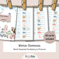 Winter Dominoes – Reading & Vocabulary Game – Grade 1–2