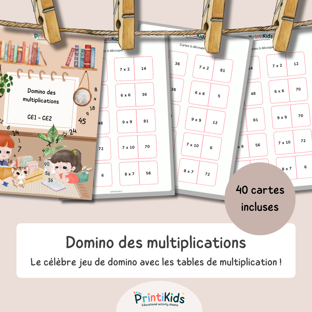 Domino des multiplications - CE1-CE2