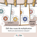 Jeu des roues des multiplications OFFERT - apprendre les tables - CE1-CE2
