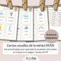 🇫🇷🇬🇧 Cartes météo bilingues français anglais – activité de manipulation - GS CP