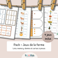 Pack jeux de la ferme - 4 activités CP CE1
