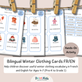 🇫🇷🇬🇧 French Winter Clothing Vocabulary Cards for Kids – Kindergarten to Grade 2