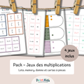 Pack jeux des multiplications - 4 activités CE1 CE2
