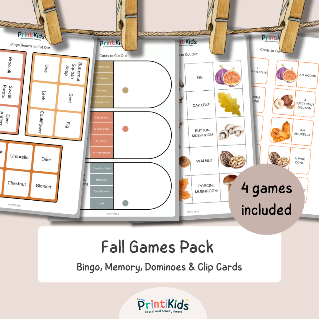Fall Games Pack – 4 Reading & Vocabulary Games – Grade 1–2