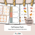 Fall Games Pack – 4 Reading & Vocabulary Games – Grade 1–2