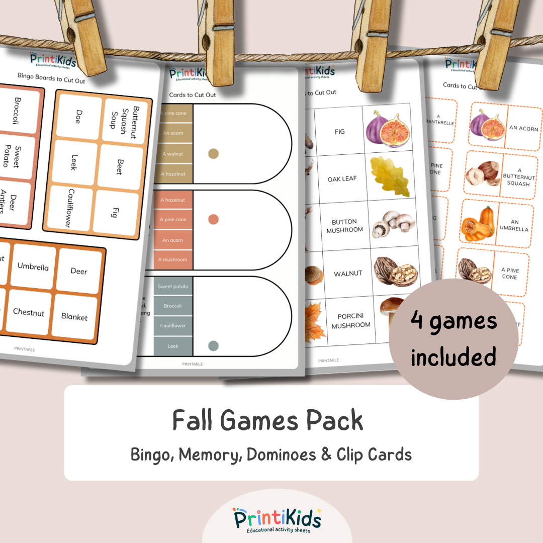 Fall Games Pack – 4 Reading & Vocabulary Games – Grade 1–2