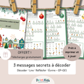 Activité de Noël gratuite à imprimer – Messages secrets du Père Noël – CP CE1