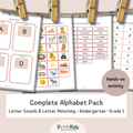 Complete Alphabet Learning Pack – Letter Sounds, Uppercase, Lowercase & Cursive Letters - Kindergarten & Grade 1