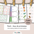 Pack jeux de printemps – Pack de 4 activités vocabulaire et lecture - CP CE1