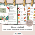 Memory de Noël – Jeu de lecture et vocabulaire - CP CE1