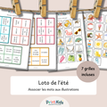 Loto des mots de l’été – Lecture et vocabulaire à imprimer CP CE1