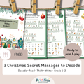 Free Printable Christmas Activity – Santa’s Secret Messages – Grade 1–2