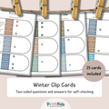 Winter Clip Cards – Reading & Comprehension – Grade 1–3