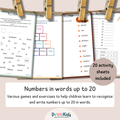 Write Numbers in Words 1–20 Activity Pack – Hands-On Math Worksheets (Ages 5–6 | Kindergarten / Year 1–2)