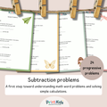 Subtraction Word Problems Pack – Simple Math Problems for Kids - Ages 6–7 | Grade 1–2