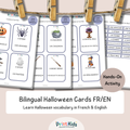 🇫🇷🇬🇧 Halloween French Vocabulary Cards – Bilingual French & English – Kindergarten to Grade 2