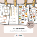 Loto de la ferme – Jeu de lecture et vocabulaire CP CE1