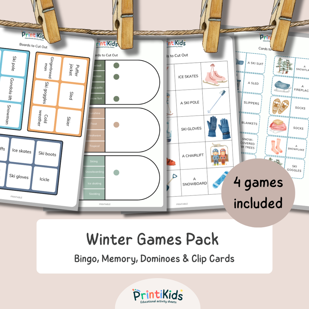 Winter Games Pack – 4 Educational Games – Grade 1–2