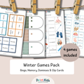 Winter Games Pack – 4 Educational Games – Grade 1–2