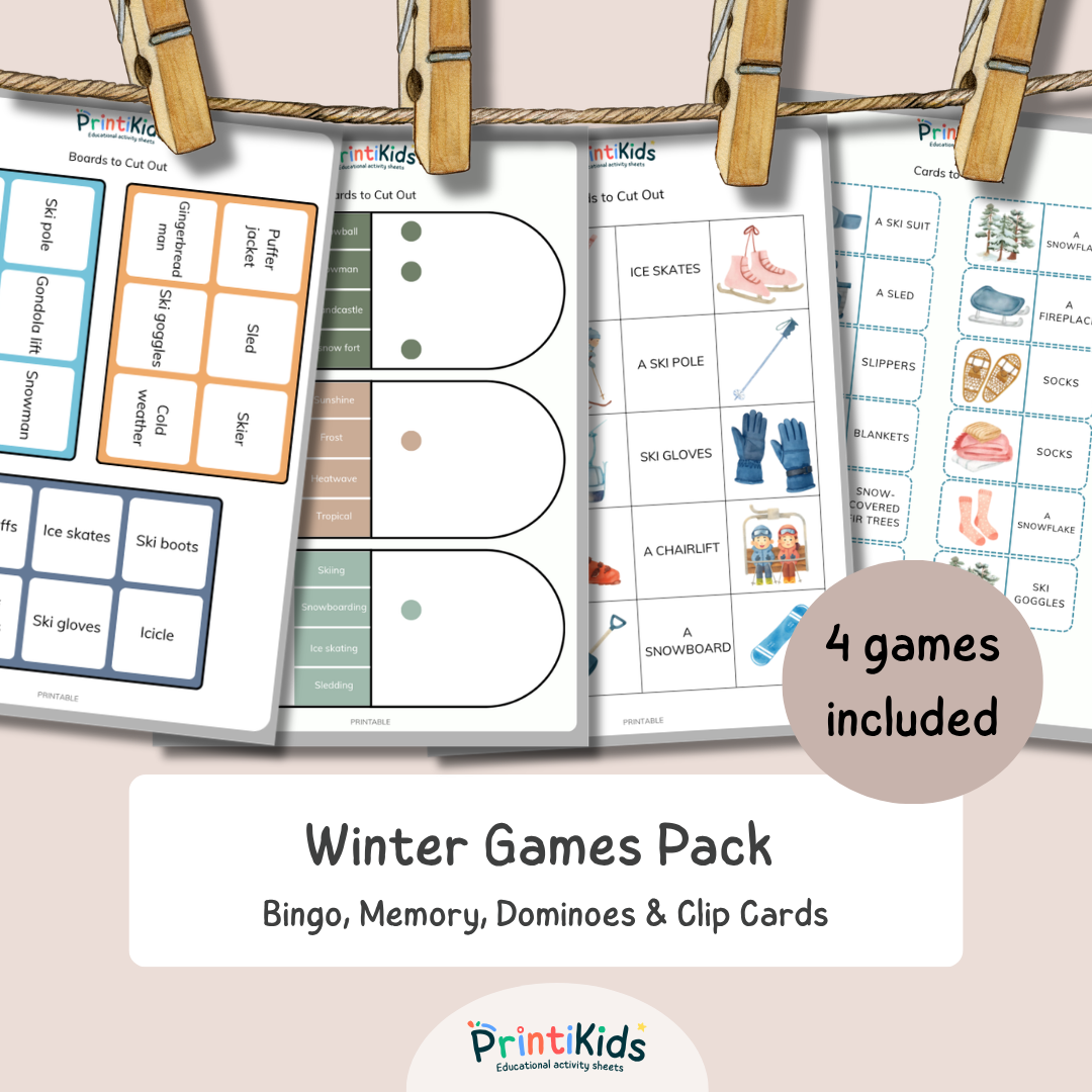 Winter Games Pack – 4 Educational Games – Grade 1–2