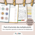 Pack d'activités - Les multiplications CE1 - CE2