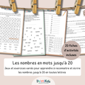 Pack d'activités - Ecrire les nombres en mots de 1 à 20 - CP
