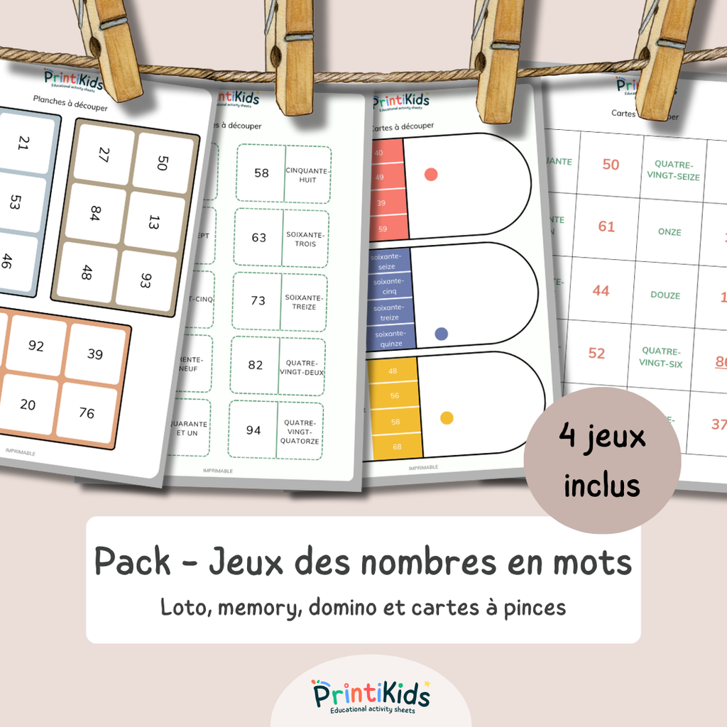 Pack - Jeux des nombres de 1 à 100 - CP - CE1