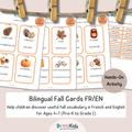 🇫🇷🇬🇧 Bilingual Fall Vocabulary Flashcards for Kids – Grades 1–2