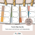 Farm Clip Cards – Reading & Vocabulary Activity – Grade 1 & Grade 2