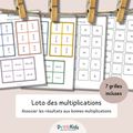 Loto des multiplications - CE1 - CE2