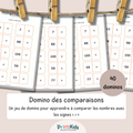 Domino comparaisons des nombres à imprimer – Jeu de maths CP avec les signes < > =