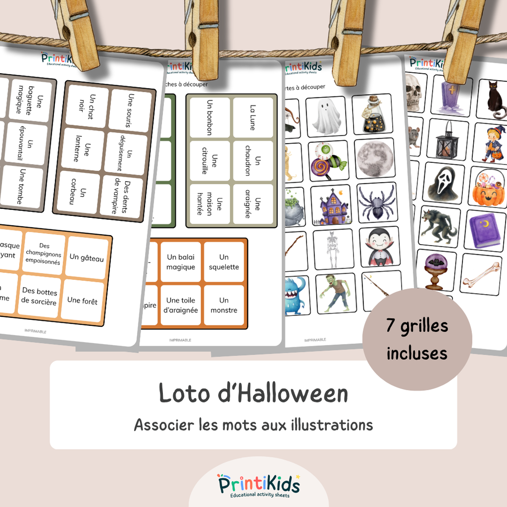 Loto Halloween – Jeu de lecture et vocabulaire CP CE1
