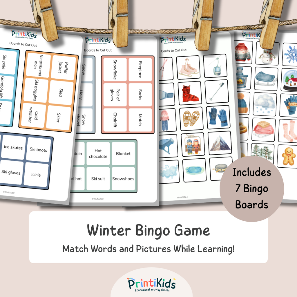 Winter Bingo – Reading & Vocabulary – Grade 1–2
