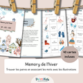 Memory de l’hiver – Jeu de lecture et vocabulaire - CP CE1