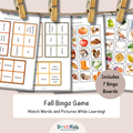 Fall Bingo – Printable Reading & Vocabulary Game – Grade 1–2