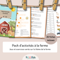Pack activités de la ferme – Pack de jeux éducatifs et fiches pédagogiques - CP CE1
