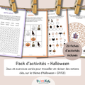 Pack d’activités Halloween – 20 activités éducatives – CP CE1