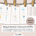 🇫🇷🇬🇧 Bilingual Weather Flashcards – French English Vocabulary Activity (Ages 5–7 | Kindergarten–Grade 1–2)