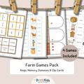 Farm Games Pack – Printable Literacy Games – Grade 1–2